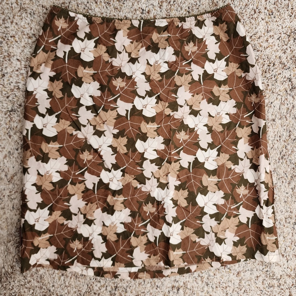 Vintage Y2K Volcom Stone Midi Skirt Leaf Floral Print Fall 7